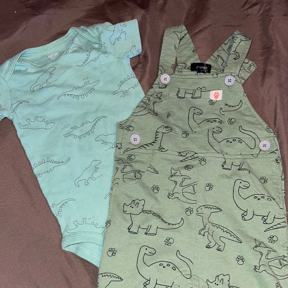 Dinosaur ONESIE AND OVERALLS